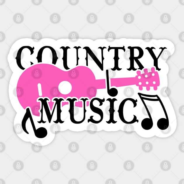 Country Music (pink) Sticker by l-oh